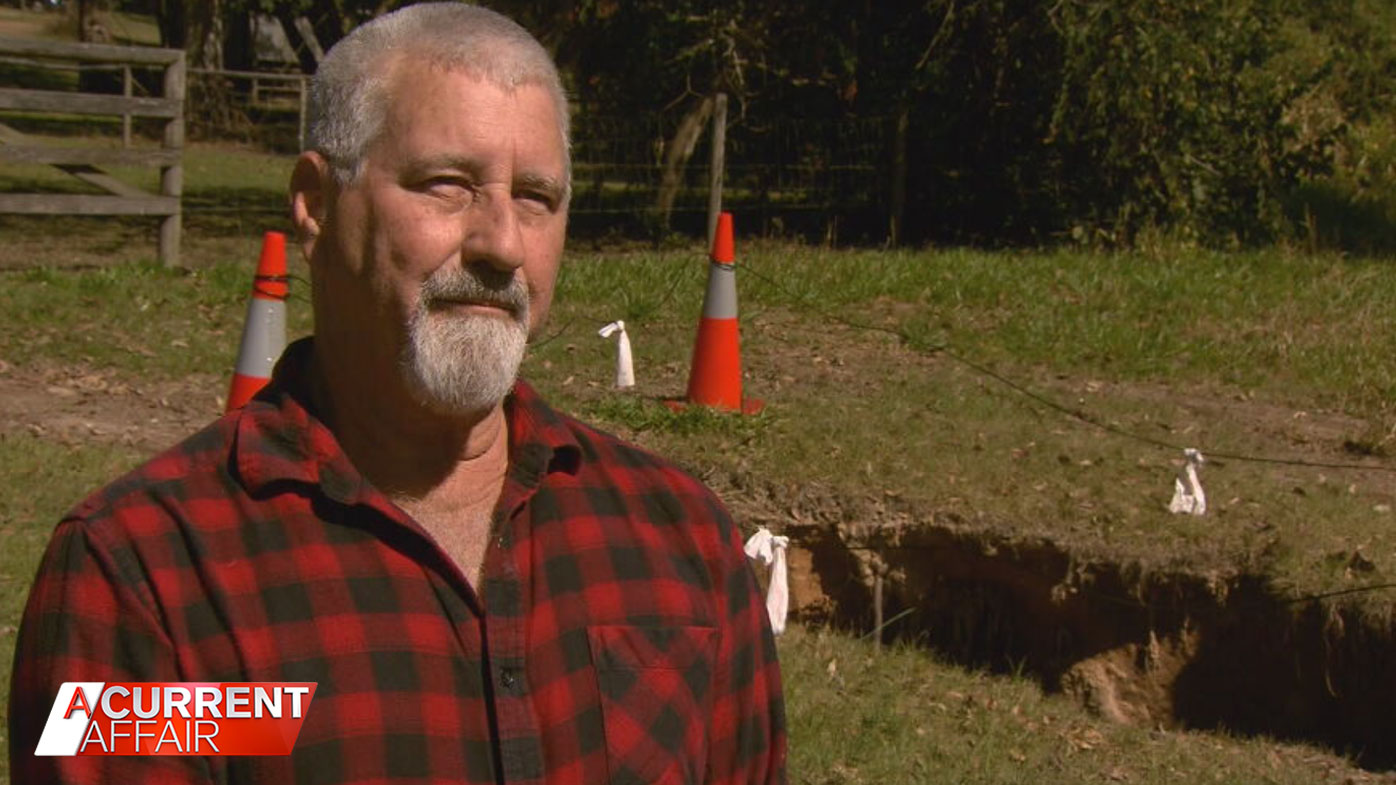 Rate-paying pensioner's battle with council over sinkhole.