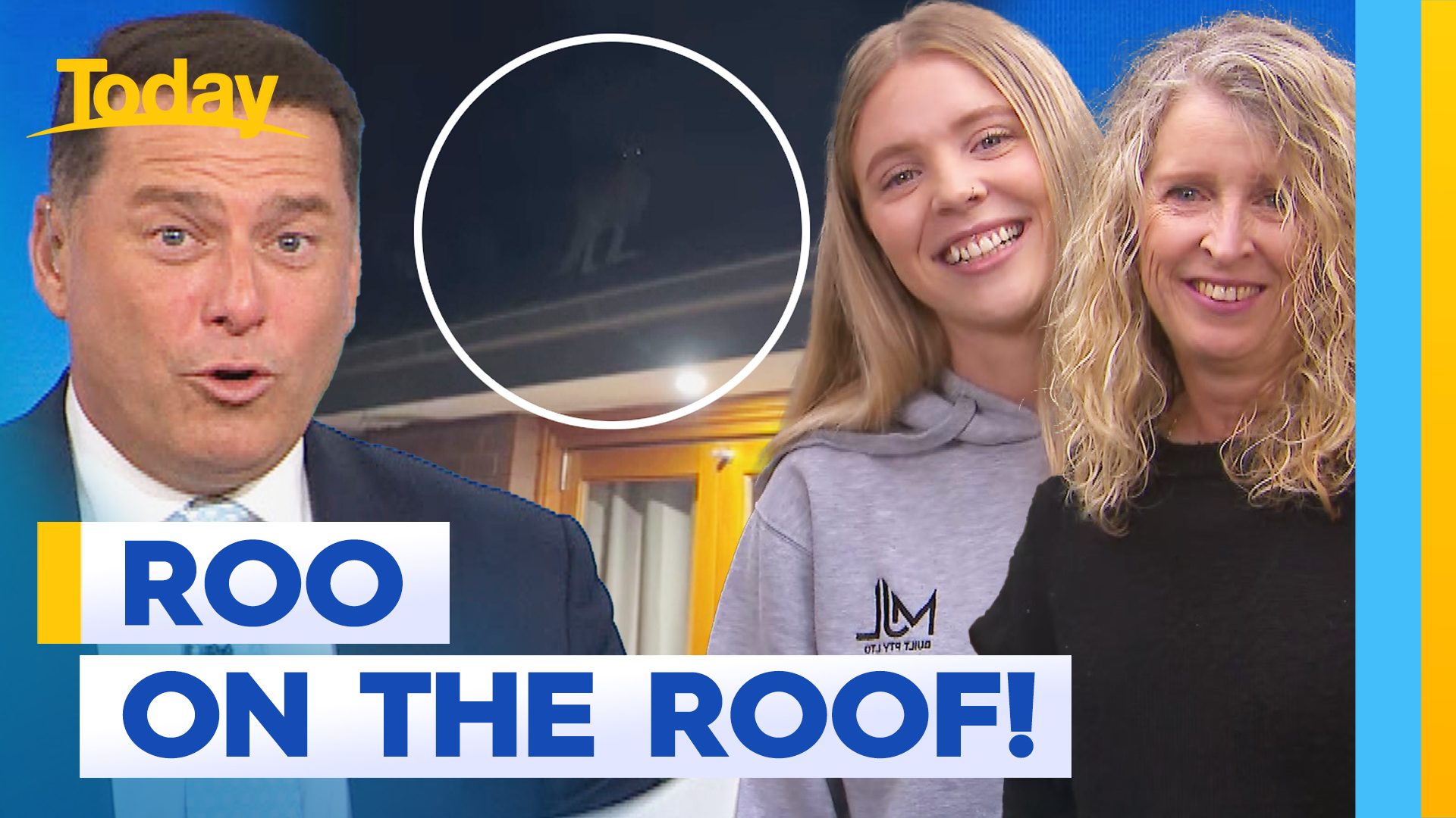 Melbourne family woken by rogue roo on the roof