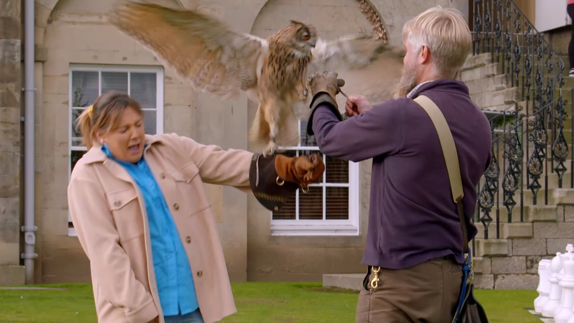 The Guides try their hand at falconry