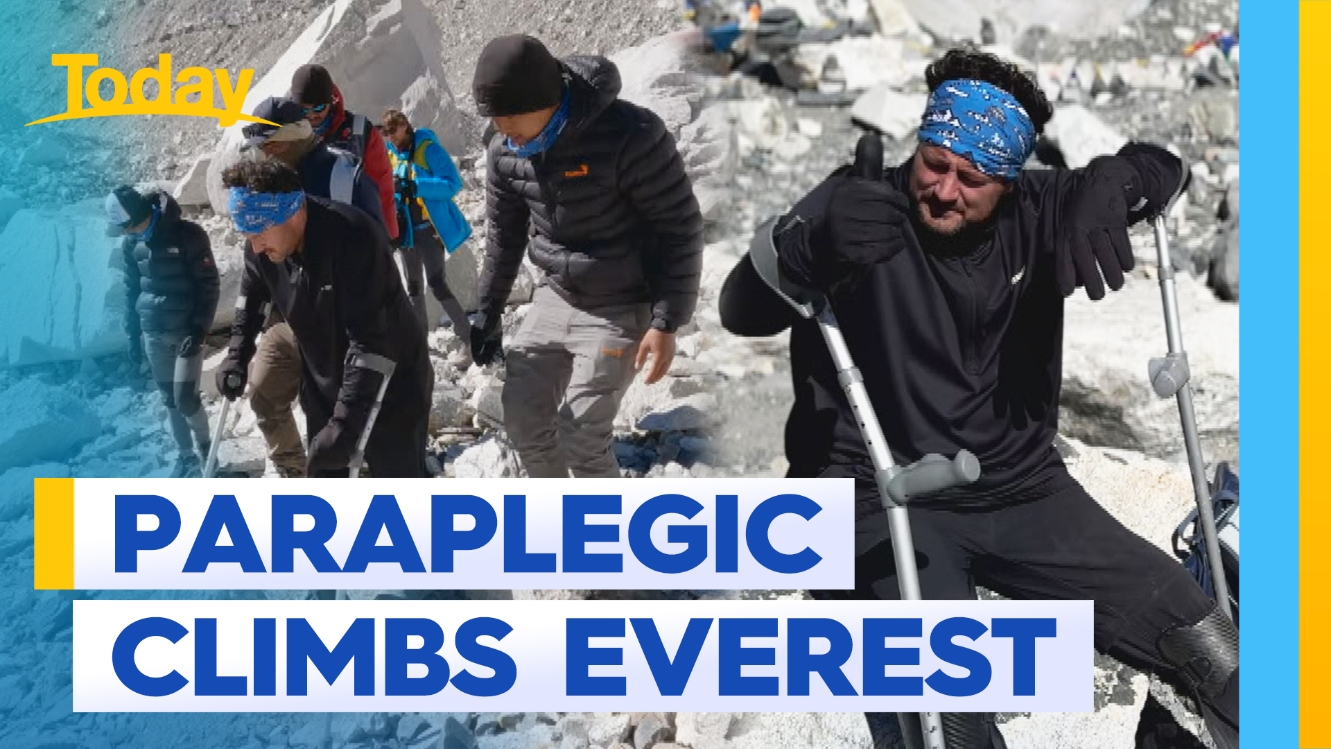 Aussie paraplegic becomes first to climb to Mount Everest base camp without chair