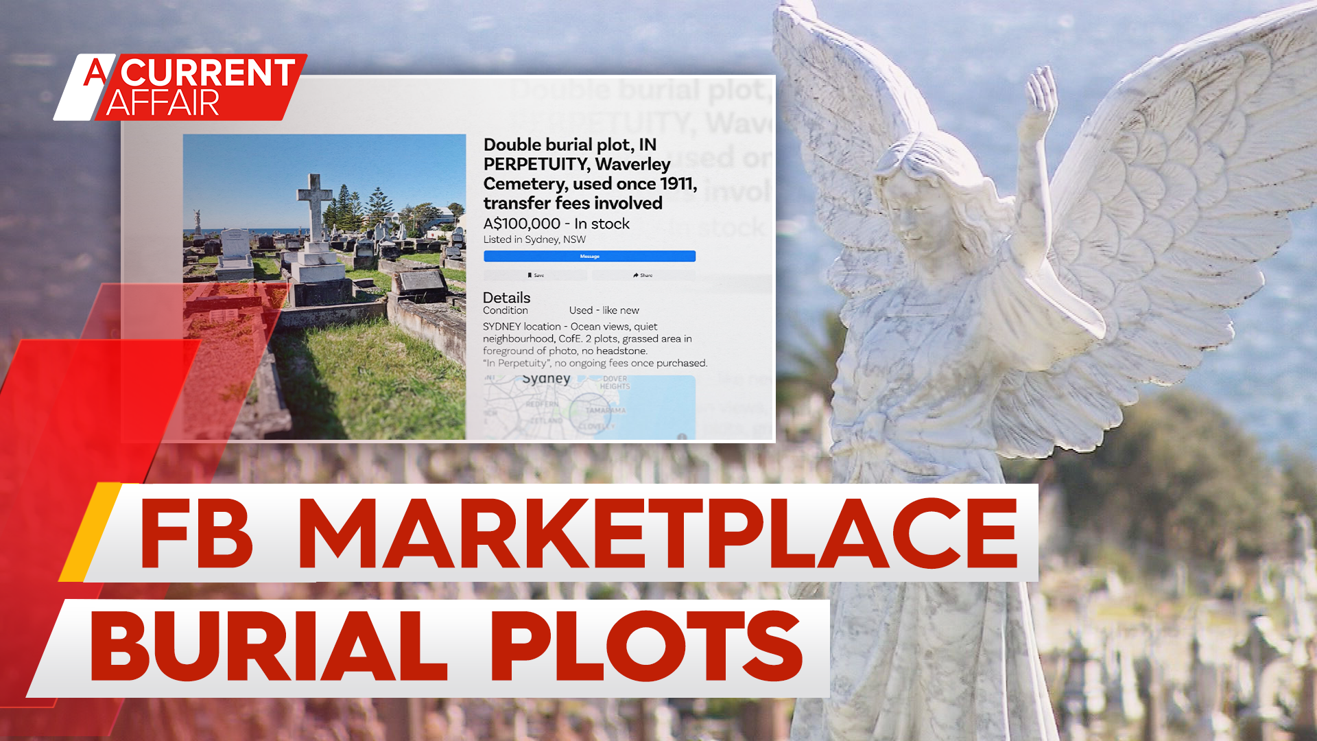 Sydney grave listed for sale on Facebook Marketplace for $100k