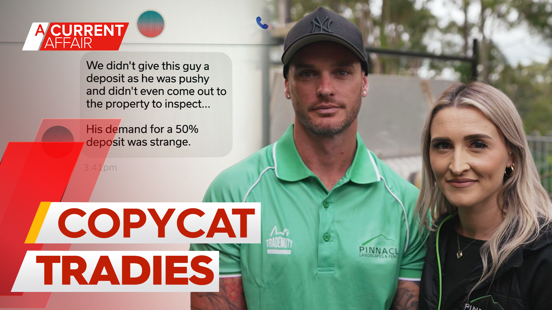 Tradie couple fears copycat business is fooling their customers