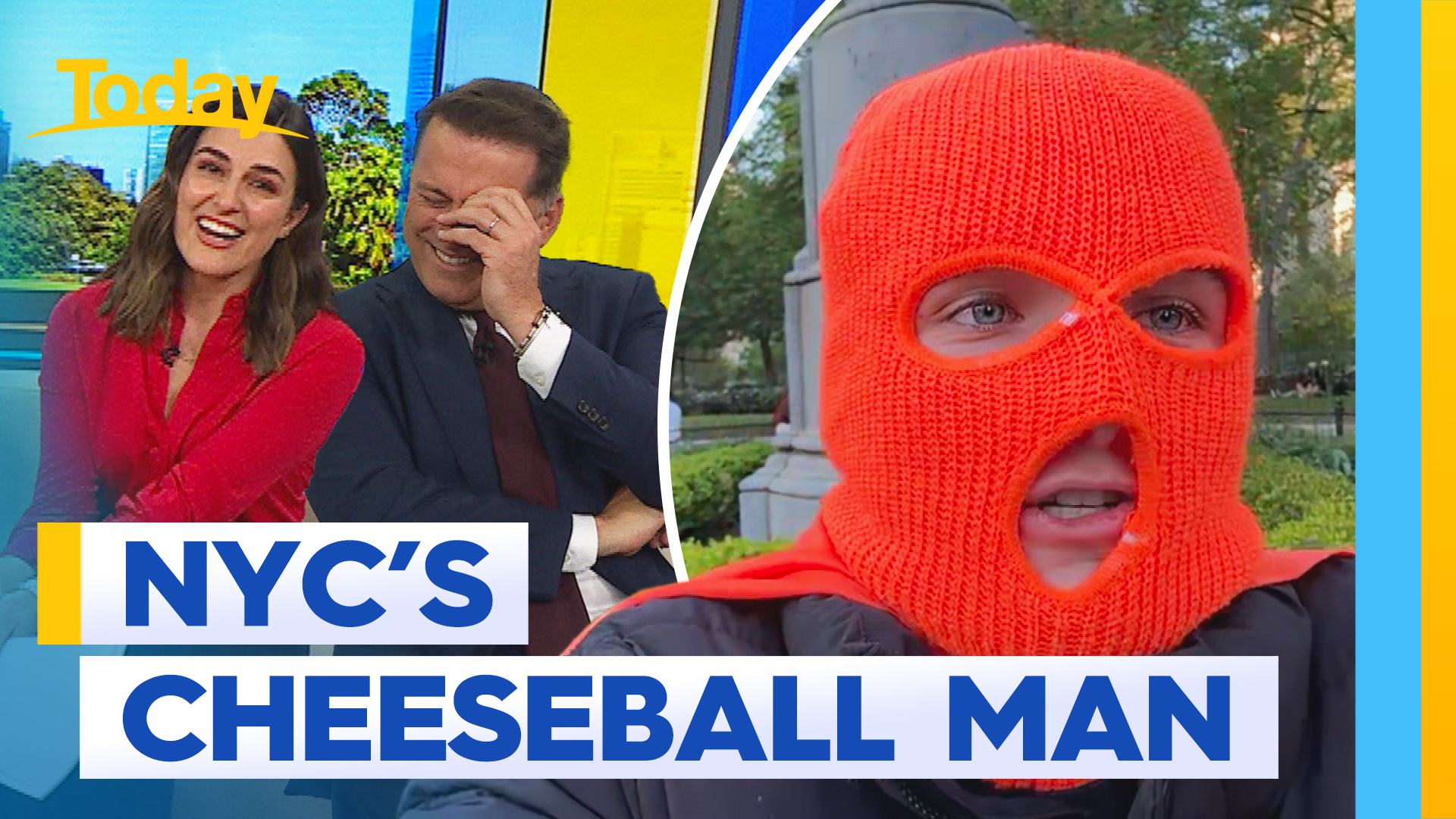 New York City's 'Cheeseball Man' leaves Today hosts in stitches