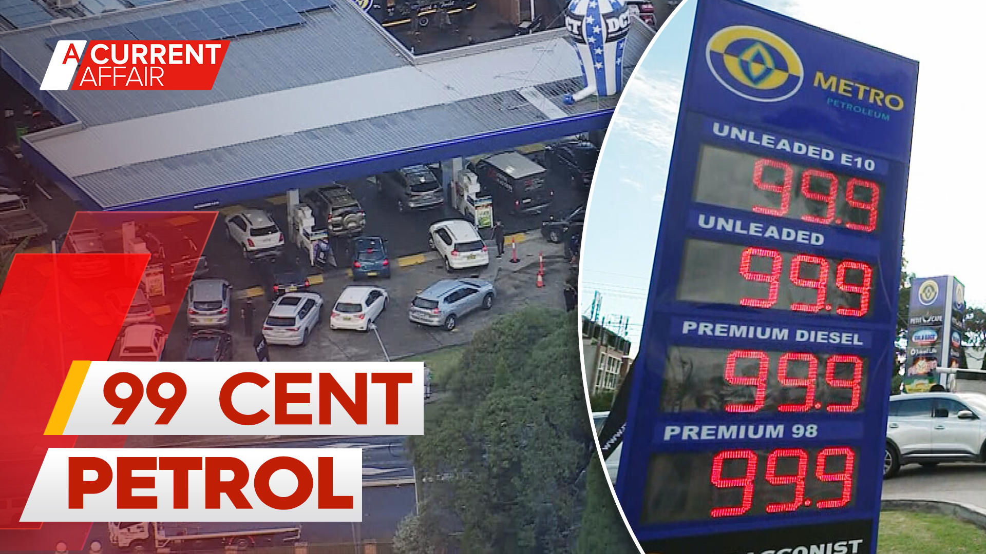 Lucky motorists fill up their tanks for less than a dollar a litre