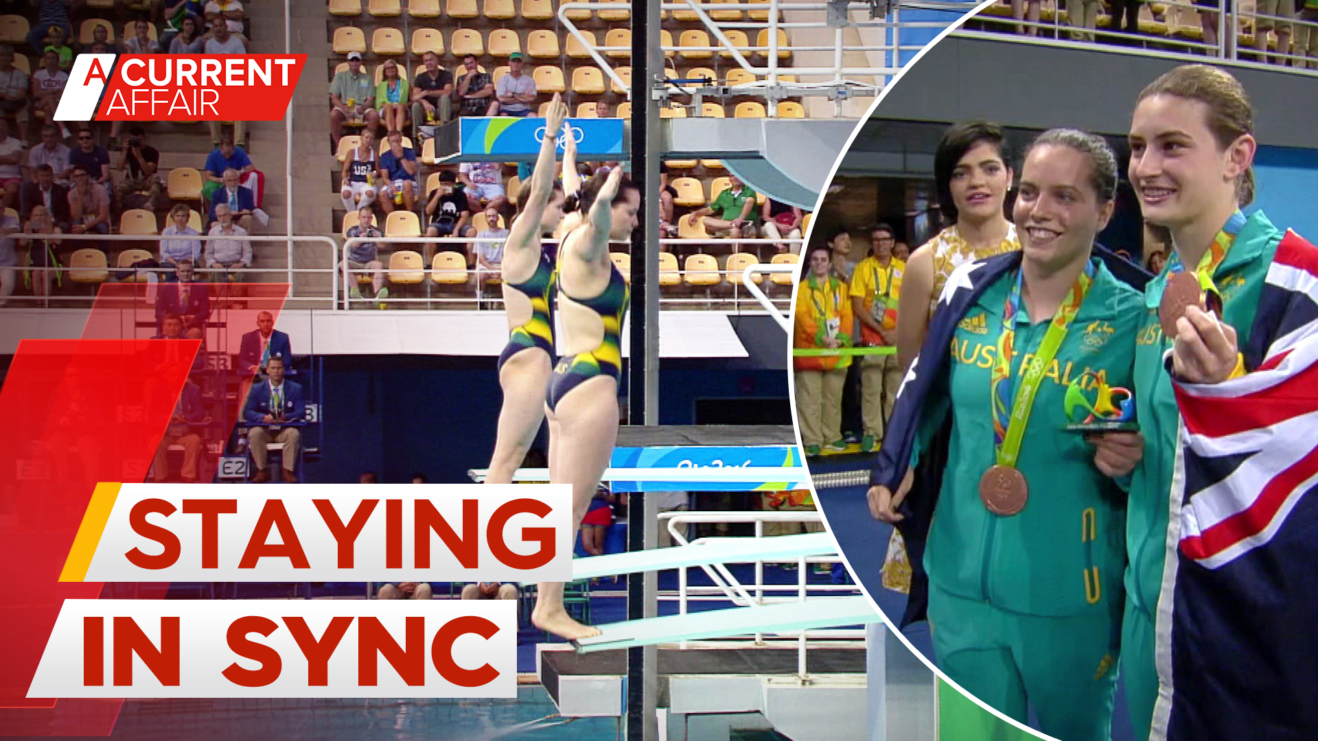 The Olympic synchronised divers training in different states