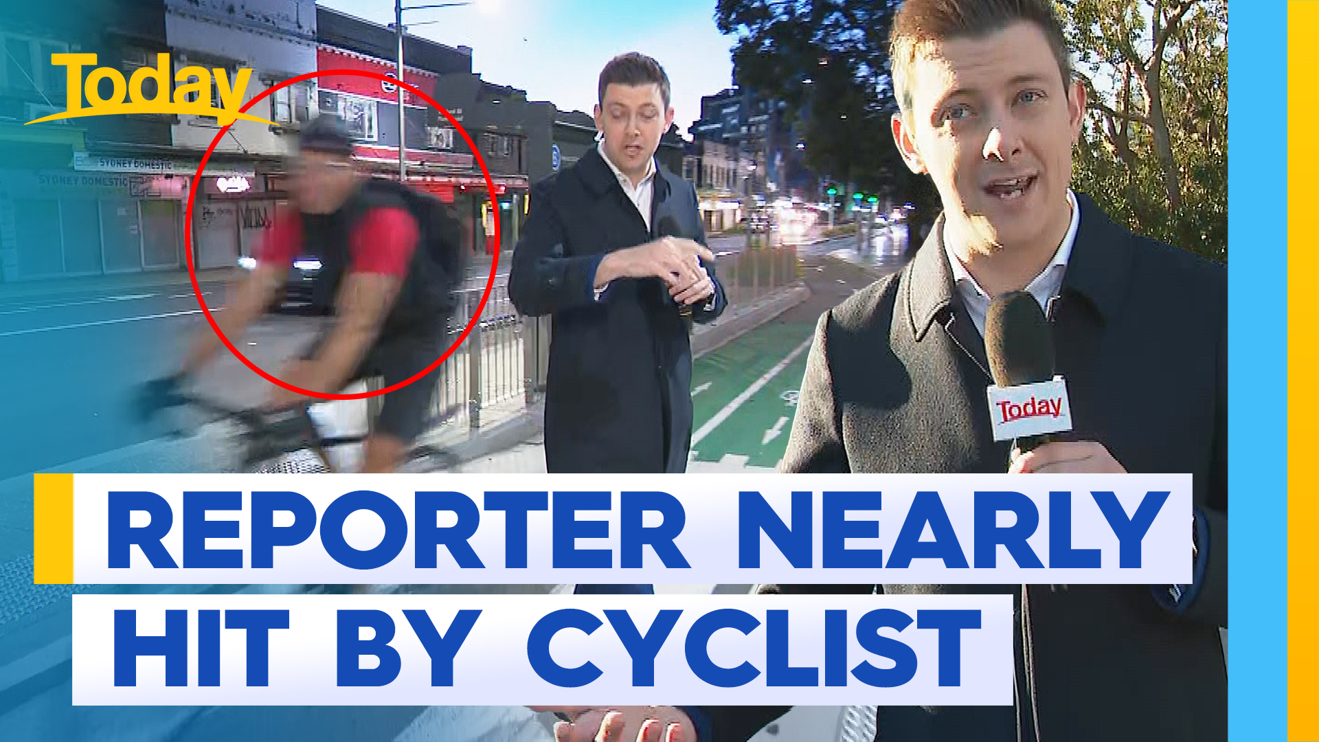 Today reporter almost taken down by speeding cyclist 