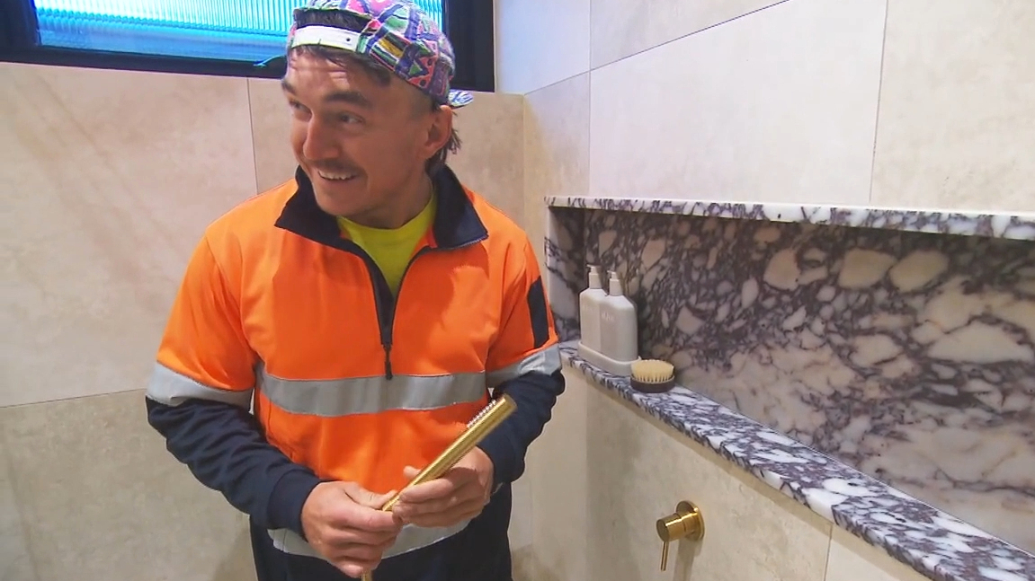 Blockheads stunned at the winning ensuite bathroom during open for inspections